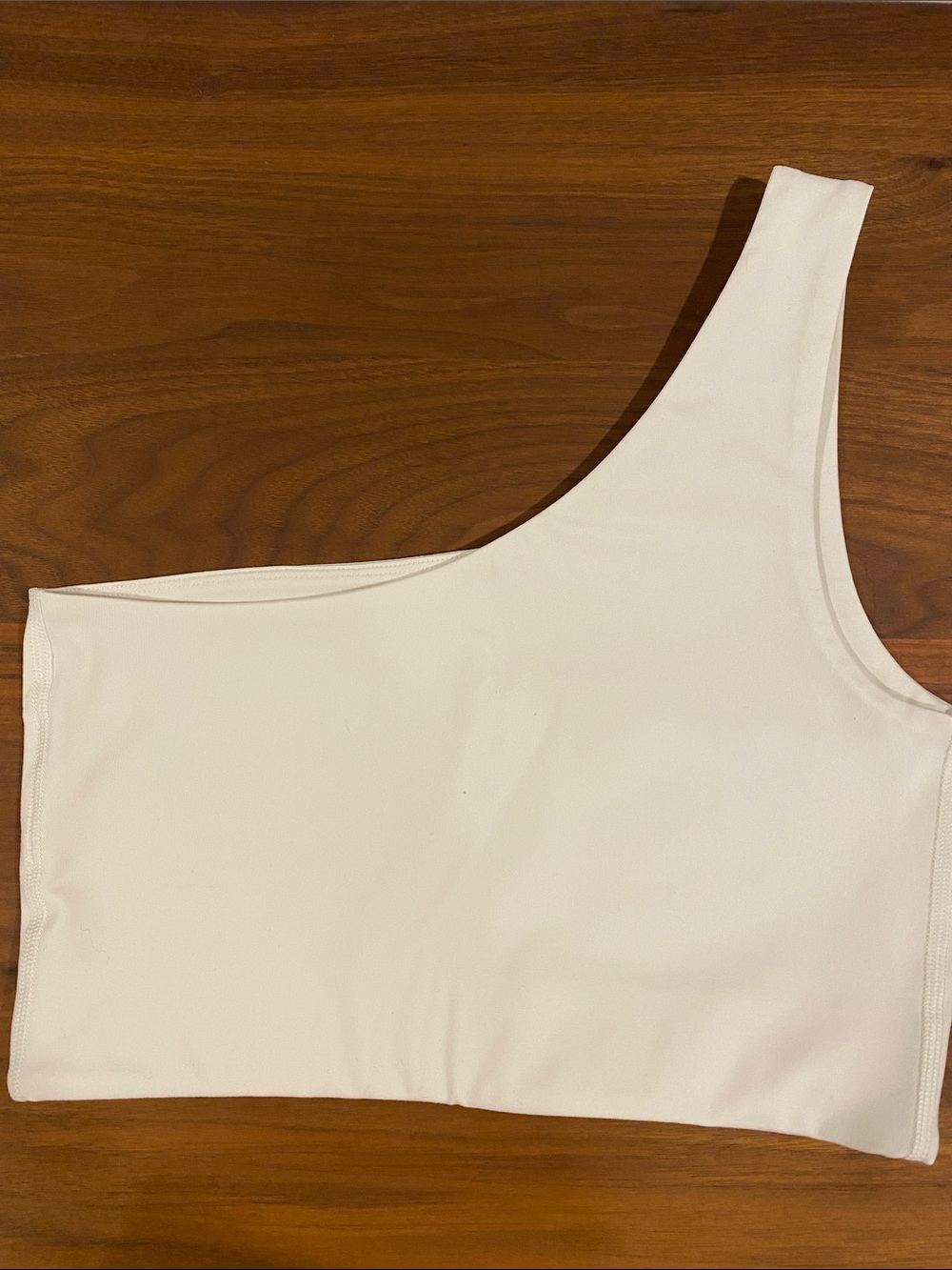 girlfriend collective One-Shoulder White Crop Top